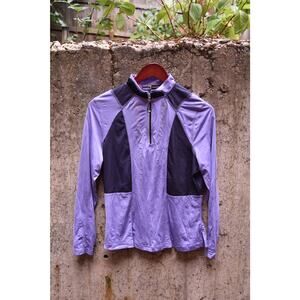 Jamie Sadock Lavender & Black Quarter-Zip Long Sleeve Top - Size M